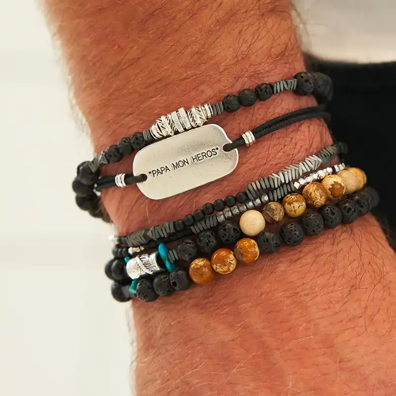 Top Qualité BRACELET HOMME - DÉCOUVREZ LES MESSAGES- Argent 925