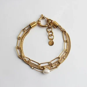 Eloise - Bracelet - Pierre naturelle - 4 couches - Acier inoxydable Affaire À Saisir