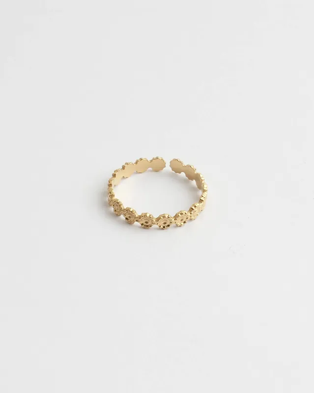 Petites fleurs - Bague - Acier inoxydable - Ajustable En Vogue