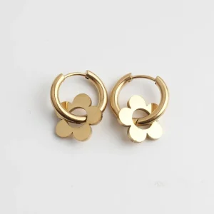 Beautiful Flower - Boucles d'oreilles - Acier inoxydable Vente Flash