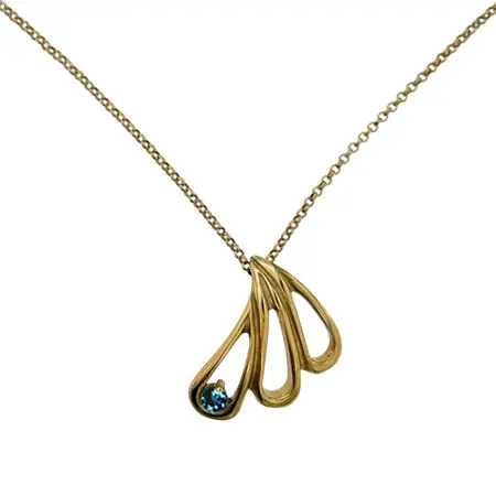 Prix Réduit Collier Plaqué Or PALMY TRI GM - TopazeBLUE LONDON traitée - 45cm