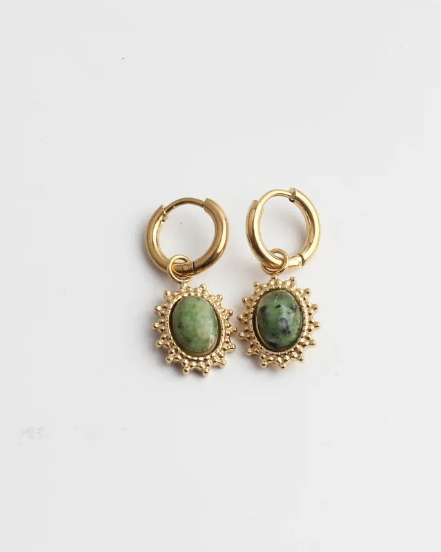Achetez Aujourd’hui Jolie - Boucles d'oreilles - Pierre naturelle - Acier inoxydable