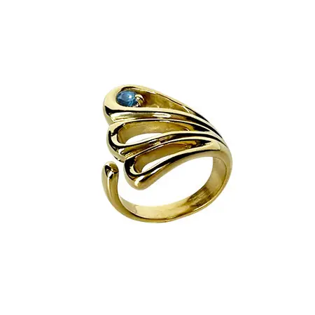 Bague Plaqué Or PALMY TRI GM - TopazeBLUE LONDON traitée Livraison Express