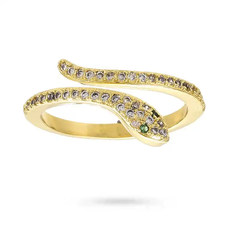 Bague femme réglable serpent zirconiums sertis Nouveauté