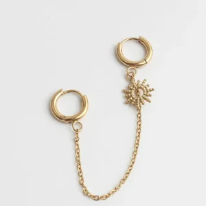 Here Comes The Sun - Boucle d'oreille double - Acier inoxydable Premium