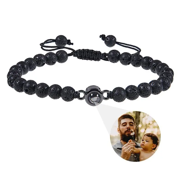 Prix Cassé Bracelet Volcanique avec Photo Personnalisée Bracelet Photo Projection|Jessemade