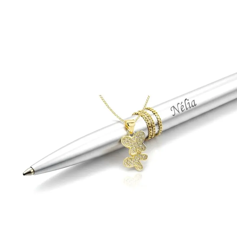 Meilleure Qualité Collier pour femme chaîne ornée d'un joli pendentif serti de zirconiums