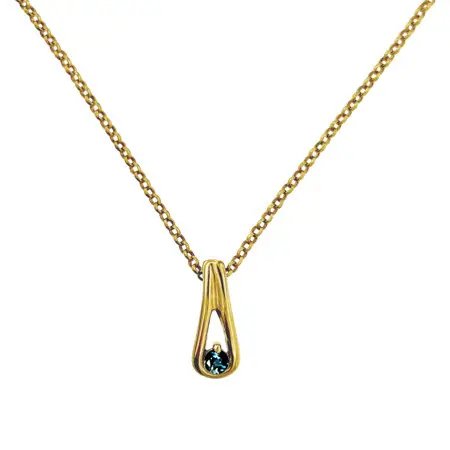 Collier Plaqué OrPALMY PM - TopazeBLUE LONDON traitée - 42cm Achat Immédiat