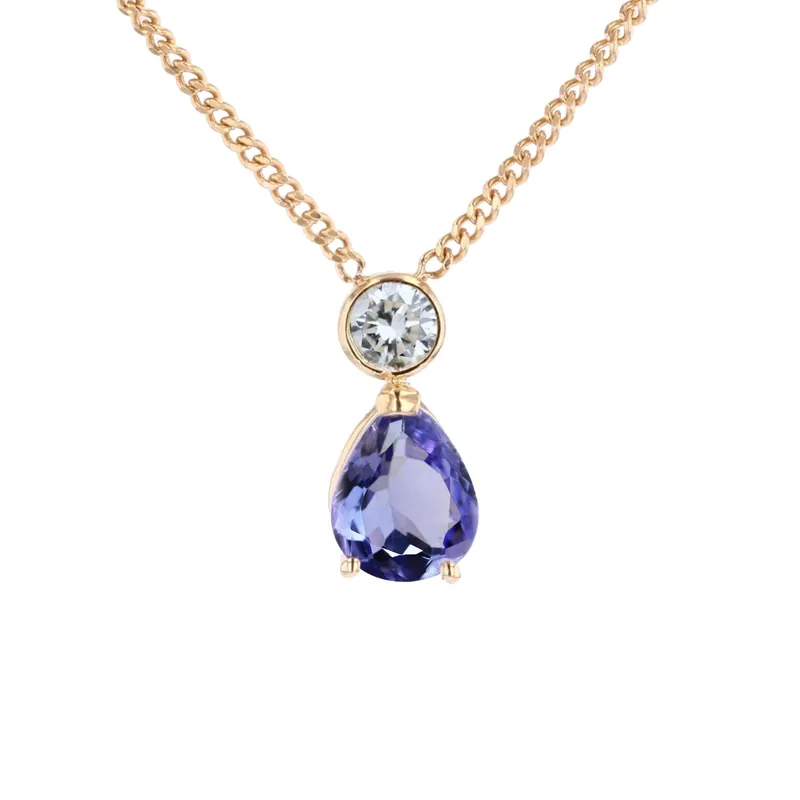 Collier en or tanzanite et diamant Offre Limitée