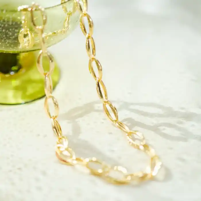 Prix Cassé Collier maille ovale en or jaune