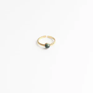 Nadine - Bague - Acier inoxydable - Ajustable - Pierre naturelle Remise