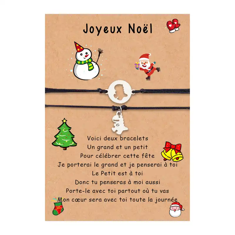 Achat Immédiat 2PCS Ensemble de Bracelets Dinosaure Cadeau Noël