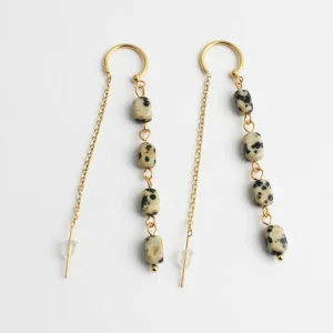 Danielle - Boucles d'oreilles - Pierre naturelle - Acier inoxydable Solde