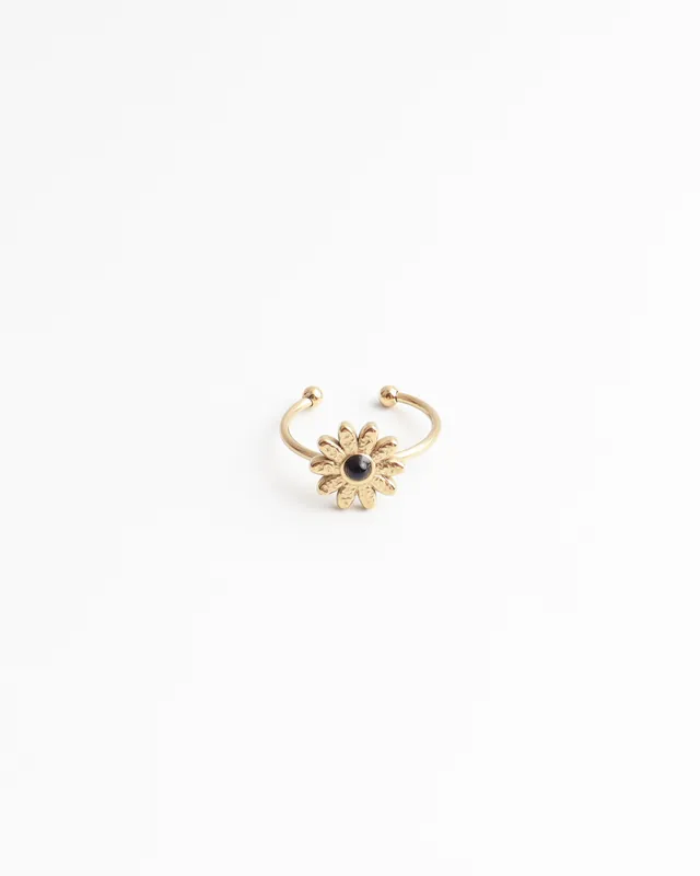 Marguerite - Bague - Pierre naturelle - Acier inoxydable - Ajustable Affaire À Saisir