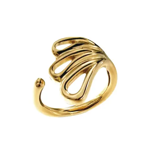 ***Bague Plaqué Or PALMY TRI PM Original
