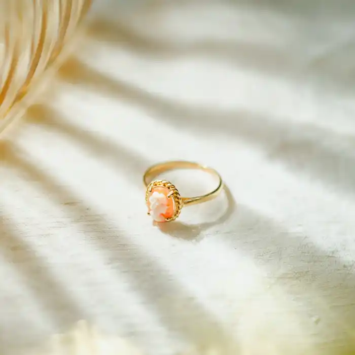 Premium Bague Camé en or jaune