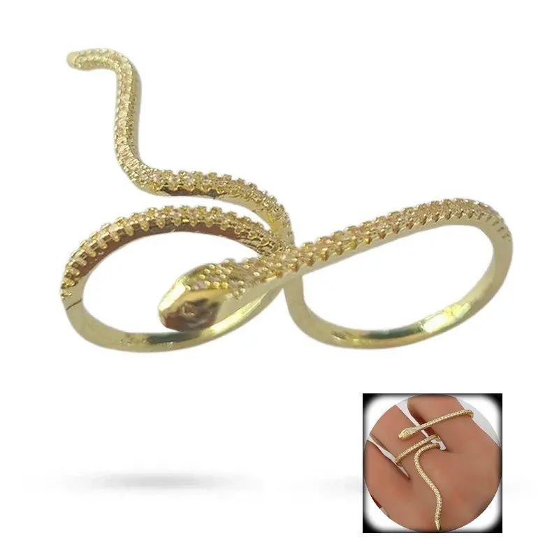 Offre Exclusive Bague femme réglable serpent sertis de zirconiums