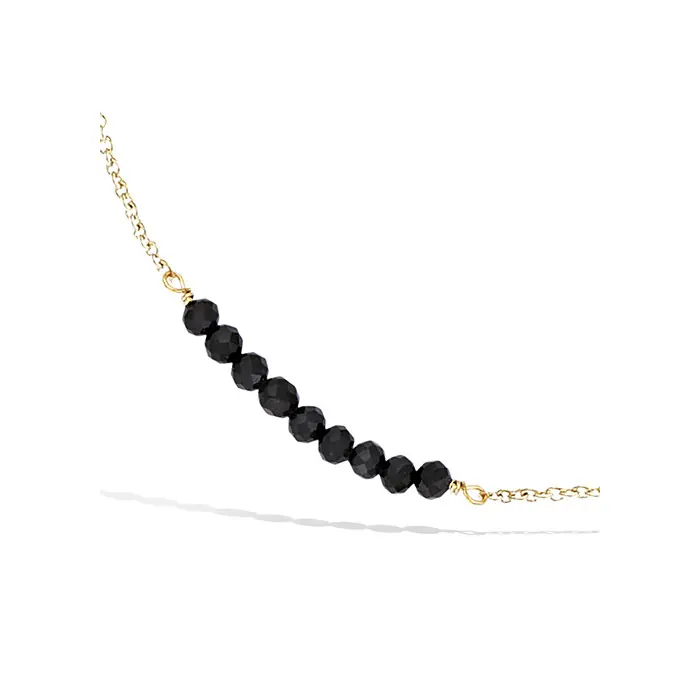 Super Prix Collier avec onyx facetté en plaqué or