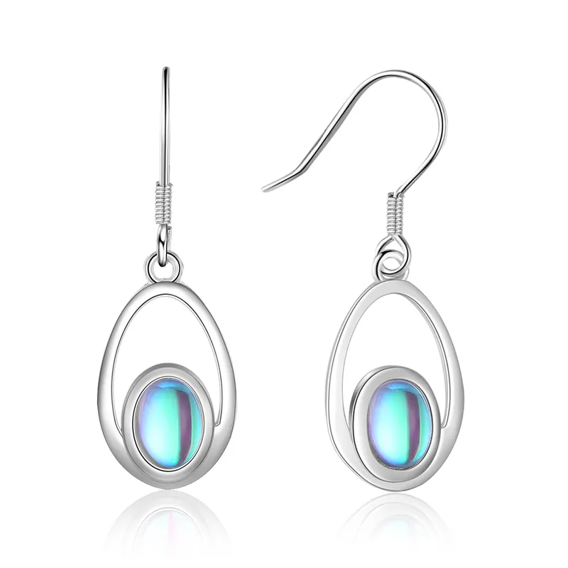 Expédié Aujourd’hui Boucles d'Oreilles Pierre de lune goutte d'eau
