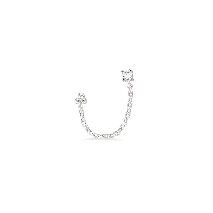 Acheter Direct Mono boucle d'oreille avec petites boules , oxyde et chainette