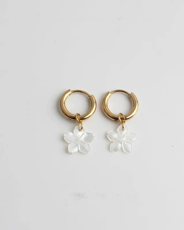 Petit Prix Flower Shell - Boucles d'oreilles - Acier inoxydable