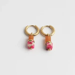 Meilleur Choix Half & half - Boucles d'oreilles - Pierre naturelle - Acier inoxydable