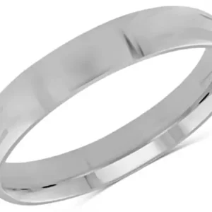 Achat Immédiat Jonc Isaac 4 mm classique uni et poli en or blanc 10k pour femme