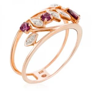 Retour Gratuit Bague Or Rose 375/1000 "Titania"