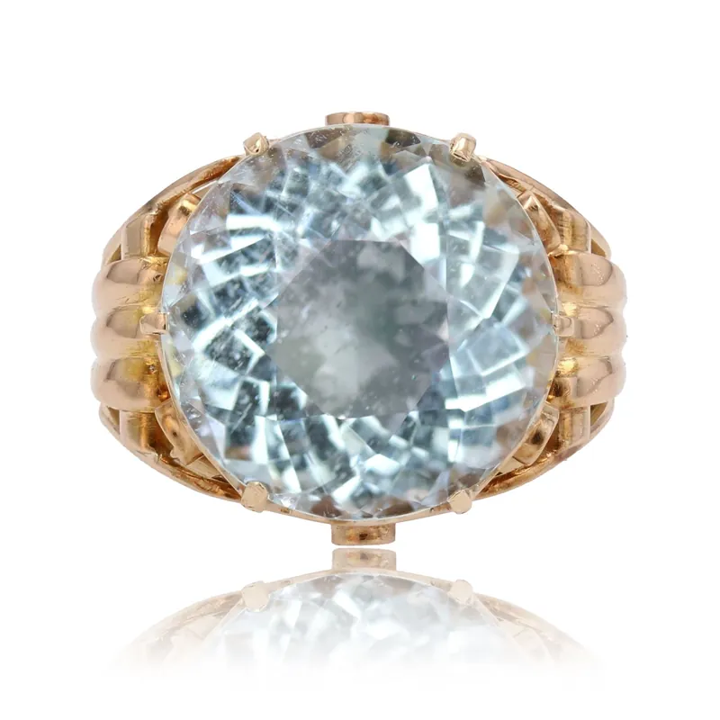 Bague de cocktail aigue-marine Vente Flash