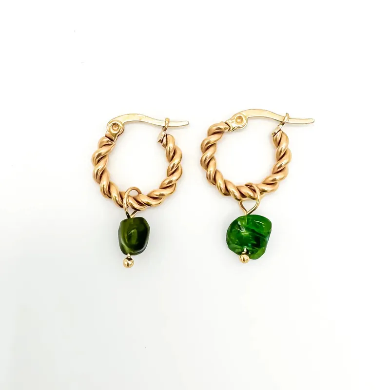 Top Vente Louane - Boucles d'oreilles - Pierre naturelle - Acier inoxydable