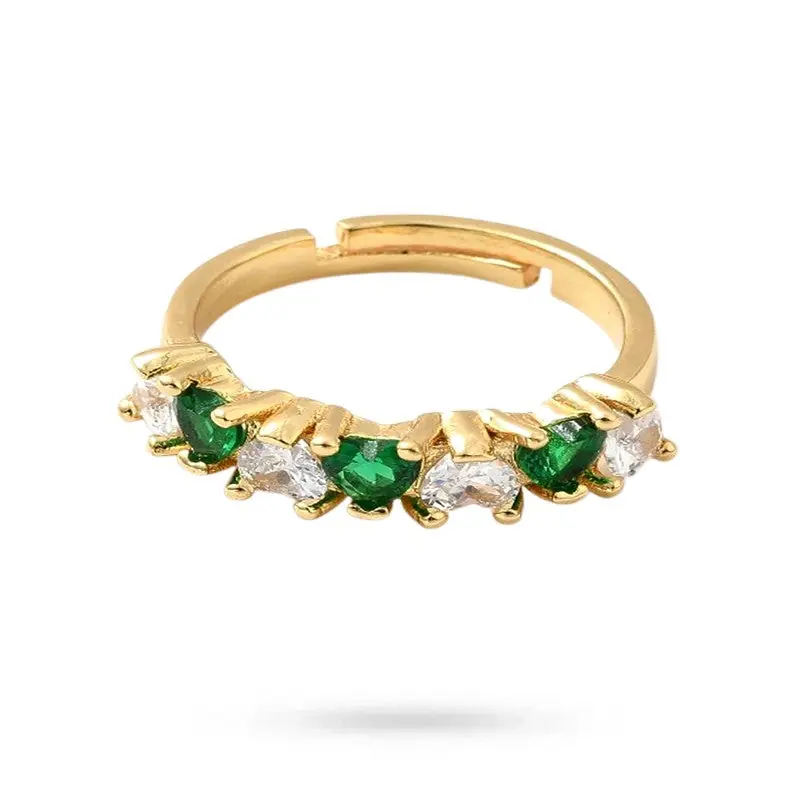 Bague femme réglable diamants CZ couleurs sertis Réduction