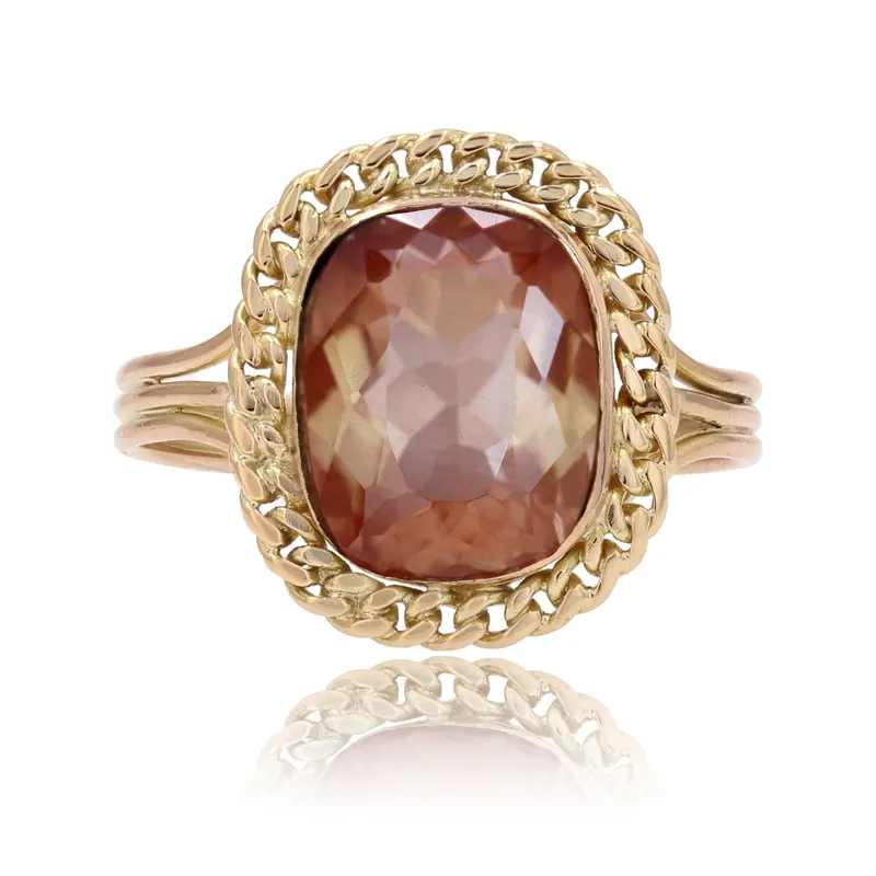 Offre Limitée Bague ancienne pierre du soleil appelée Sunstone