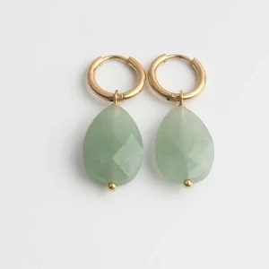 Nouveauté Lieze - Boucles d'oreilles - Pierre naturelle - Acier inoxydable