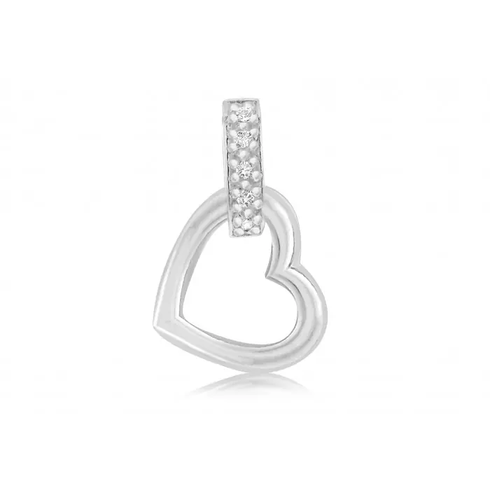 Solde Pendentif coeur en argent rhodié