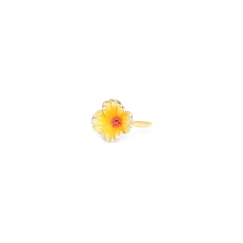 Premium Bague ajustable fleur jaune - Betty