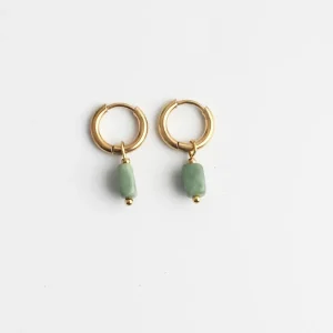 Sara - Boucles d'oreilles - Pierre naturelle - Acier inoxydable Certifié