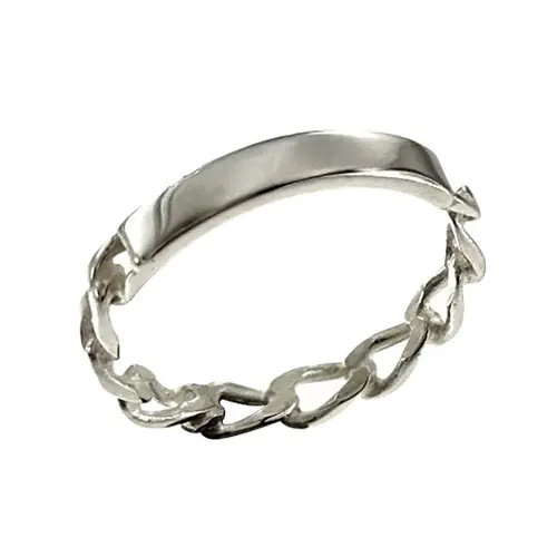Achat Immédiat Anneau Argt IDENTITE Chaîne RIGIDE l: 3mm