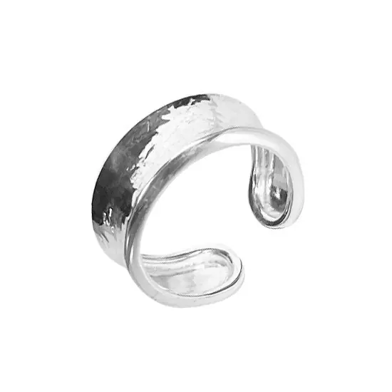 Premium Bague Argent Jonc PLAK CEINTRE-8mm - Martelé