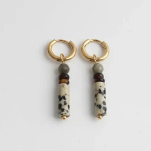 Retour Gratuit Frida - Boucles d'oreilles - Pierre naturelle - Acier inoxydable