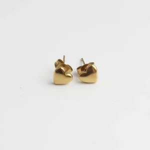Solid Heart - Clou - Boucles d'oreilles - Acier inoxydable Dernière Chance