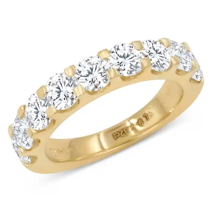 Jonc Soraya Grande semi-éternité diamants 2 carats total griffes partagées en or jaune 14k pour femme Offre Exclusive