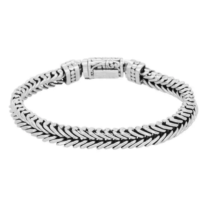 Satisfait Ou Remboursé Bracelet Homme Argent 925/1000 Eryon Taille M
