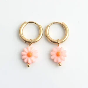 Daisy Flower - Boucles d'oreilles - Acier inoxydable Fait Main