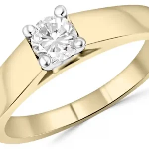 Bague Masha Grande diamant .35ct canadien en or jaune 14k pour femme Réduction