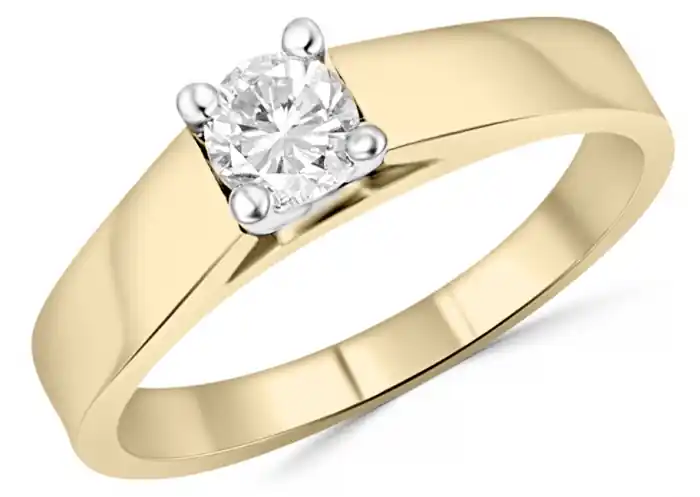 Bague Masha Grande diamant .35ct canadien en or jaune 14k pour femme Réduction