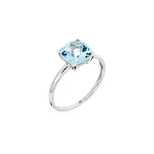 Tendance Bague Or Blanc 375/1000 "Topaze Unique" Topaze 2,67ct/1