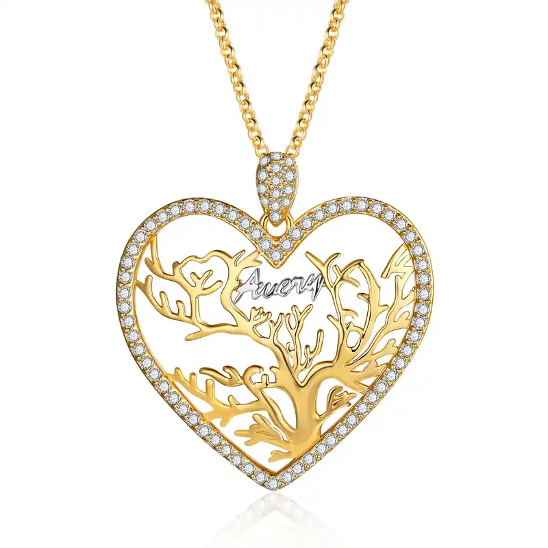 Dernier Modèle Collier Pendentif Arbre de vie Arbre généalogique 1-6 Prénoms | Jessemade