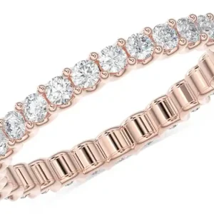 Jonc éternité U profil ouvert diamants de laboratoire 3 à 20 points en or rose 14k pour femme Commander Maintenant