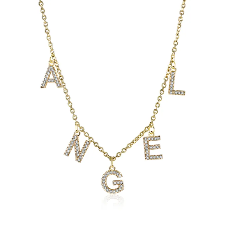 Collier Lettre Collier Chaîne à Maillons Prénom Personnalisé 1-7 Lettres|Jessemade Usine Directe