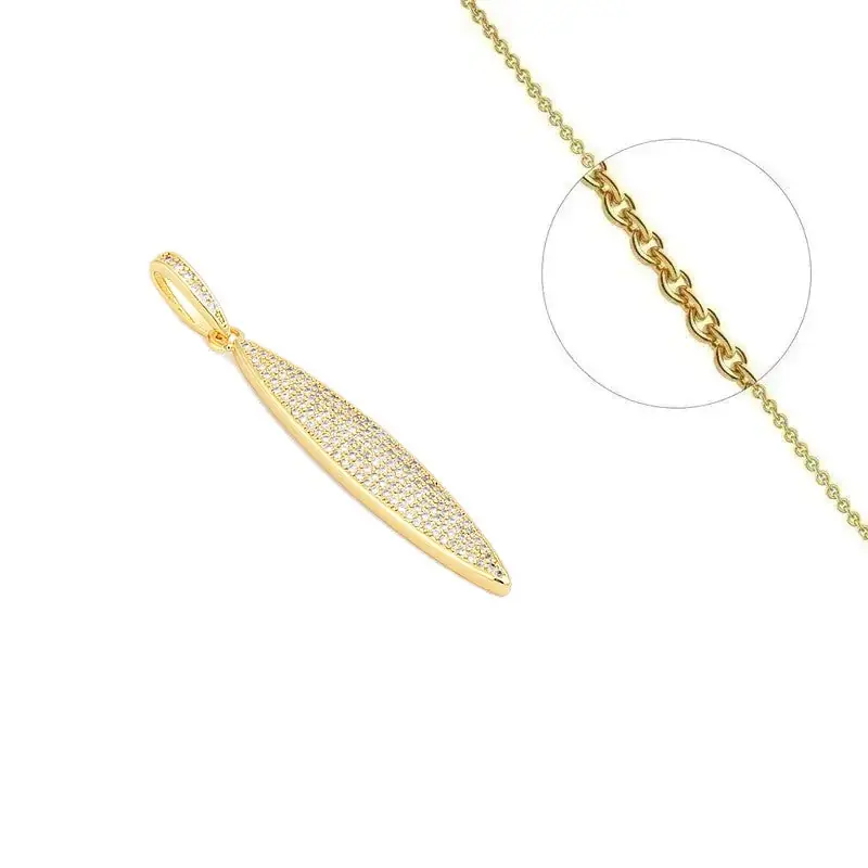 Marque Collier doré chaîne et pendentif goutte orné de zirconiums sertis